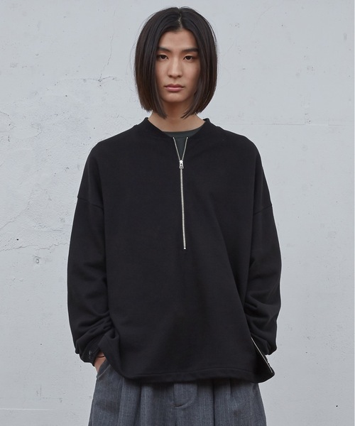 Dulcamara(ドゥルカマラ)の「ハーフZipスウェットPO(スウェット・メンズ・ローズ/ブラック・1/0)」の1枚目の写真