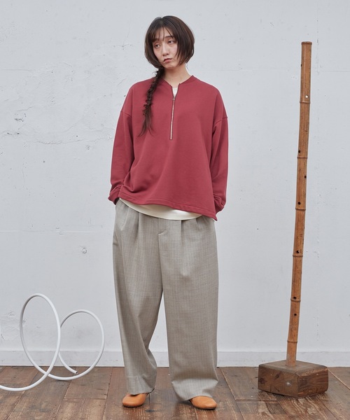 Dulcamara(ドゥルカマラ)の「ハーフZipスウェットPO(スウェット・メンズ・ローズ/ブラック・1/0)」の16枚目の写真