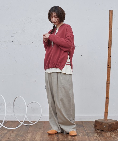 Dulcamara(ドゥルカマラ)の「ハーフZipスウェットPO(スウェット・メンズ・ローズ/ブラック・1/0)」の3枚目の写真