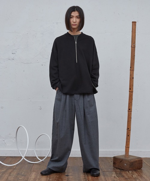 Dulcamara(ドゥルカマラ)の「ハーフZipスウェットPO(スウェット・メンズ・ローズ/ブラック・1/0)」の4枚目の写真