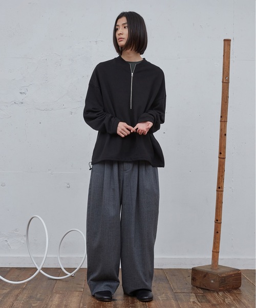 Dulcamara(ドゥルカマラ)の「ハーフZipスウェットPO(スウェット・メンズ・ローズ/ブラック・1/0)」の5枚目の写真