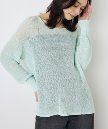 【身長/骨格別着用画像あり】ドライタッチサマーニット 夏服 秋服 春服 メッシュトップス シアーニット シアートップス 体系カバー お尻が隠れる
