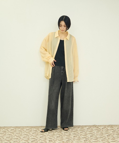 VICKY（ビッキー）の「シアーストライプシャツ（シャツ/ブラウス・レディース・ブルー/ピンク/イエロー・M）」の20枚目の写真