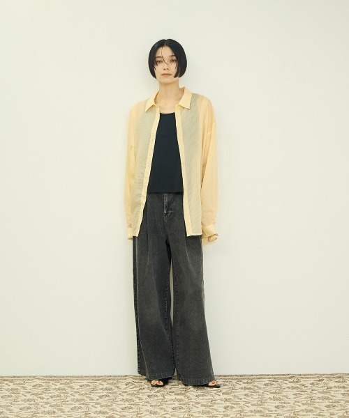 VICKY（ビッキー）の「シアーストライプシャツ（シャツ/ブラウス・レディース・ブルー/ピンク/イエロー・M）」の21枚目の写真