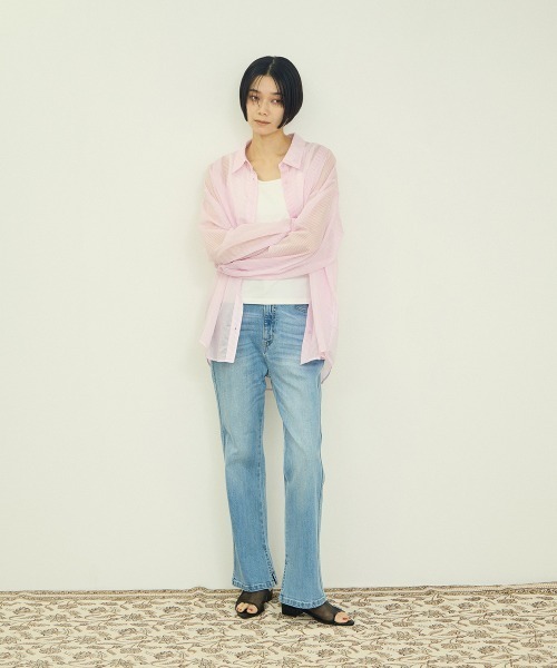 VICKY（ビッキー）の「シアーストライプシャツ（シャツ/ブラウス・レディース・ブルー/ピンク/イエロー・M）」の15枚目の写真
