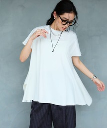 《汗染み防止》エブ楽 天竺アシメトリーデザインTシャツ【CROSS FUNCTION/クロスファンクション】