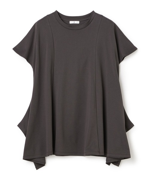 CROSS FUNCTION(クロスファンクション)の「《汗染み防止》エブ楽 天竺アシメトリーデザインTシャツ【CROSS FUNCTION/クロスファンクション】(Tシャツ/カットソー・レディース・チャコールグレー/オフホワイト・M/L/LL)」の5枚目の写真