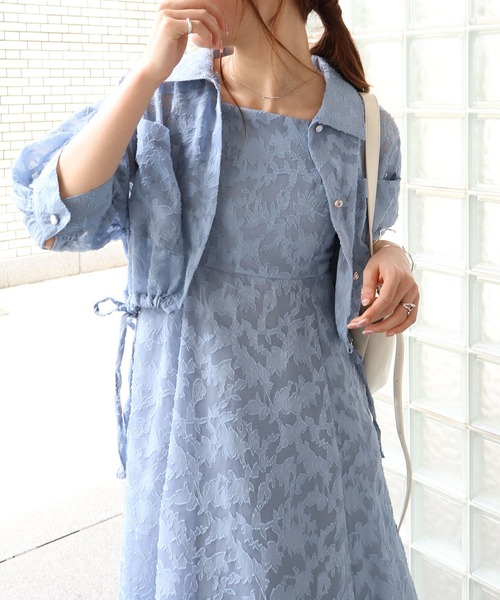 SpRay(スプレイ)の「レース5分袖ジャケットxキャミワンピース(ワンピース・レディース・アイボリー/ブラック/サックスブルー・FREE)」の13枚目の写真
