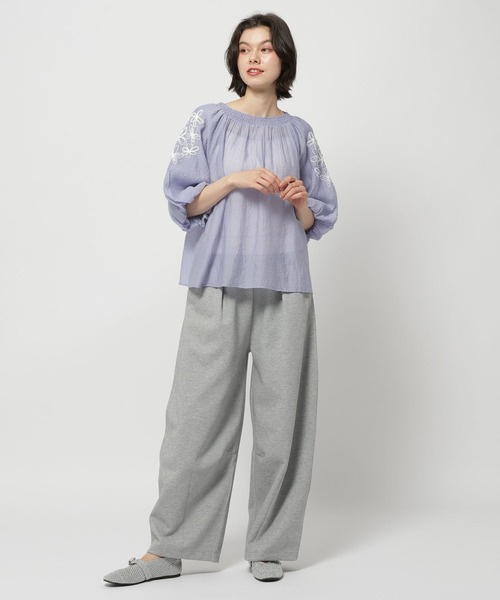 niko and...（ニコアンド）の「袖刺繍シアーブラウス（シャツ/ブラウス・レディース・サックスブルー/ブラック/オフホワイト・LARGE/MEDIUM）」の10枚目の写真