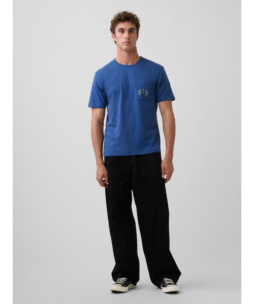 GAP（ギャップ）の「リラックスフィット ブラナンベア GAPロゴTシャツ（Tシャツ/カットソー・メンズ・ブルー/スカイブルー/オフホワイト・S/L/M/XL/XS）」の6枚目の写真