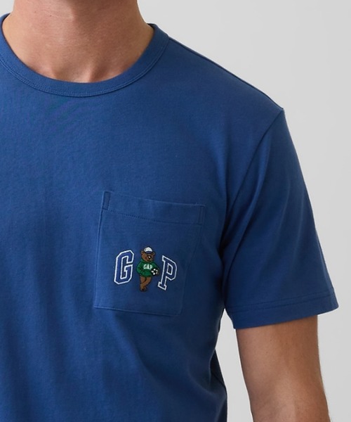 GAP（ギャップ）の「リラックスフィット ブラナンベア GAPロゴTシャツ（Tシャツ/カットソー・メンズ・ブルー/スカイブルー/オフホワイト・S/L/M/XL/XS）」の3枚目の写真