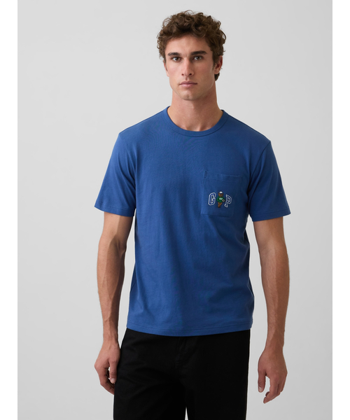 GAP（ギャップ）の「リラックスフィット ブラナンベア GAPロゴTシャツ（Tシャツ/カットソー・メンズ・ブルー/スカイブルー/オフホワイト・S/L/M/XL/XS）」の18枚目の写真