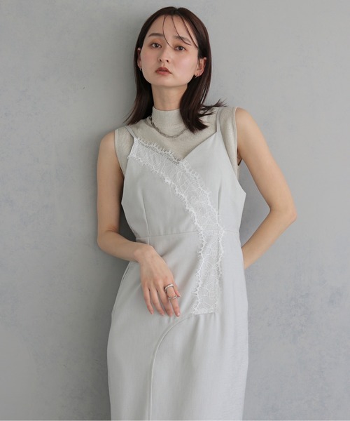 &g'aime(アンジェム)の「【&g'aime 】レースレイヤーワンピース LaceLayerDress(ワンピース・レディース・ブラック/アイボリー・FREE)」の2枚目の写真