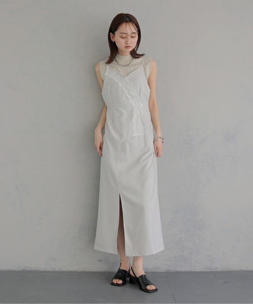 &g'aime(アンジェム)の「【&g'aime 】レースレイヤーワンピース LaceLayerDress(ワンピース・レディース・ブラック/アイボリー・FREE)」の4枚目の写真