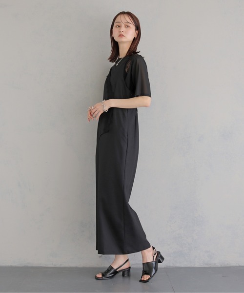 &g'aime(アンジェム)の「【&g'aime 】レースレイヤーワンピース LaceLayerDress(ワンピース・レディース・ブラック/アイボリー・FREE)」の18枚目の写真