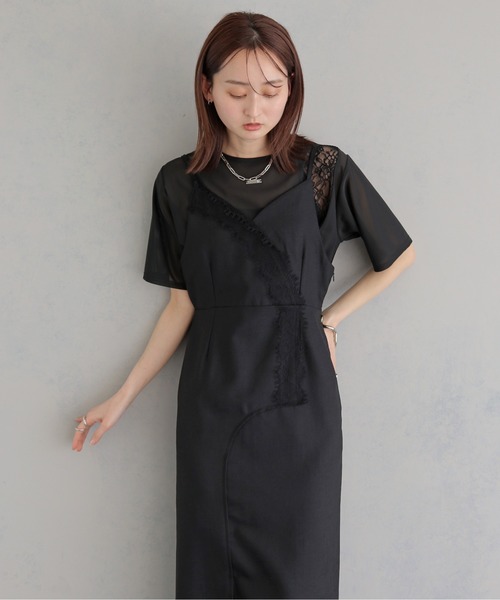 &g'aime(アンジェム)の「【&g'aime 】レースレイヤーワンピース LaceLayerDress(ワンピース・レディース・ブラック/アイボリー・FREE)」の22枚目の写真