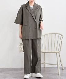 rps（アールピーエス）の「半袖テーラージャケット×パンツ綿麻セットアップ（セットアップ）」