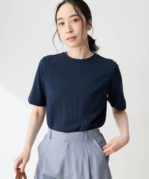 ひやさらジャガードチュニック Tシャツ【冷感】【UVカット】