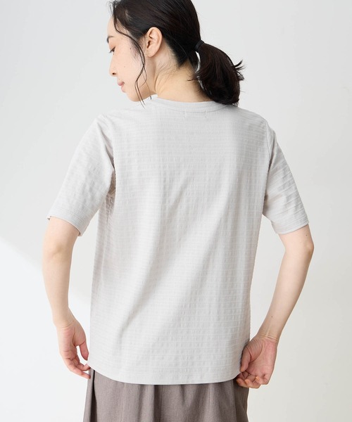 DECOY SINCE 1981（デコイシンスイチキュウハチイチ）の「ひやさらジャガードチュニック Tシャツ【冷感】【UVカット】（Tシャツ/カットソー・レディース・グレー/ピンク/ネイビー・M/L/LL）」の13枚目の写真