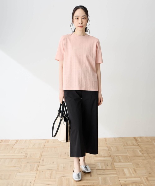 DECOY SINCE 1981（デコイシンスイチキュウハチイチ）の「ひやさらジャガードチュニック Tシャツ【冷感】【UVカット】（Tシャツ/カットソー・レディース・グレー/ピンク/ネイビー・M/L/LL）」の18枚目の写真