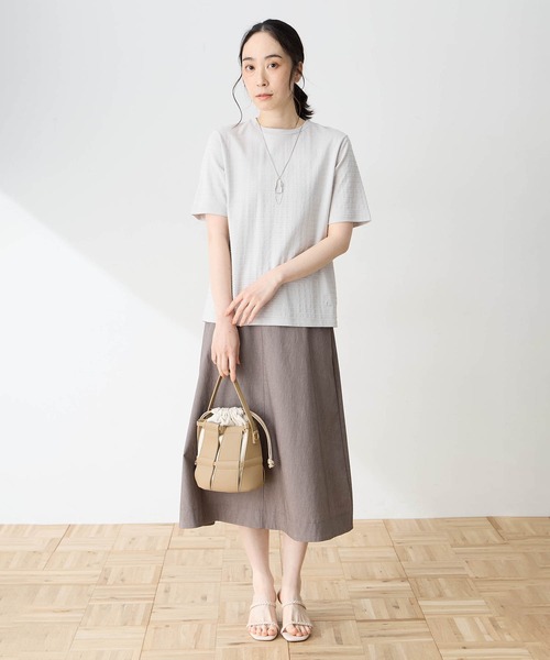 DECOY SINCE 1981（デコイシンスイチキュウハチイチ）の「ひやさらジャガードチュニック Tシャツ【冷感】【UVカット】（Tシャツ/カットソー・レディース・グレー/ピンク/ネイビー・M/L/LL）」の20枚目の写真