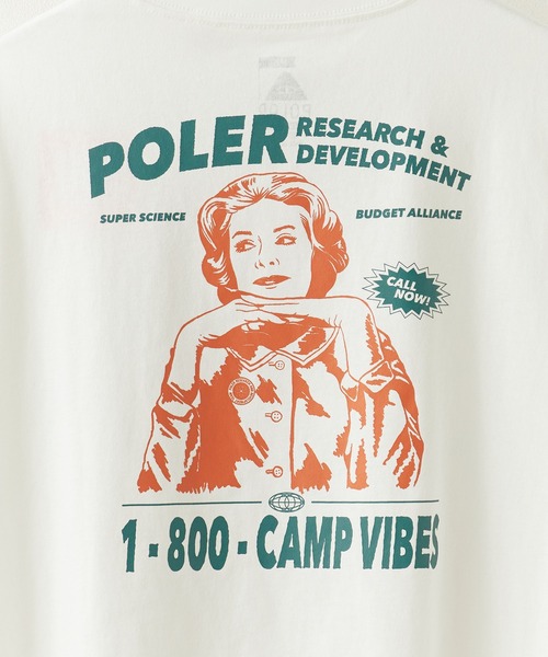 POLeR(ポーラー)の「POLeR/ポーラー RND RELAX FIT TEE プリントデザイン クルーネックTシャツ メンズ ストリート スケーター 2026年春夏(Tシャツ/カットソー・メンズ・ホワイト/ブラック・M/L/XL)」の5枚目の写真