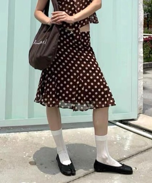 Vipoa(ヴィポア)の「Brown dot midi sk(スカート・レディース・ブラウン系その他・LARGE/MEDIUM)」の9枚目の写真