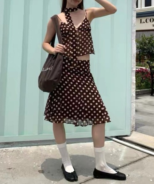 Vipoa(ヴィポア)の「Brown dot midi sk(スカート・レディース・ブラウン系その他・LARGE/MEDIUM)」の10枚目の写真
