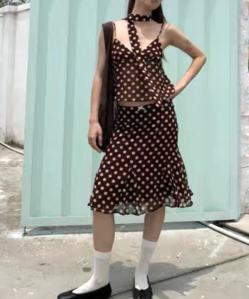 Vipoa(ヴィポア)の「Brown dot midi sk(スカート・レディース・ブラウン系その他・LARGE/MEDIUM)」の11枚目の写真