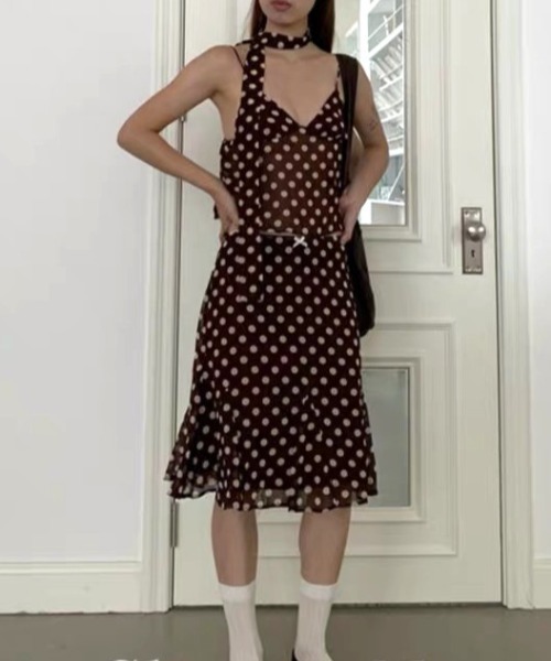 Vipoa(ヴィポア)の「Brown dot midi sk(スカート・レディース・ブラウン系その他・LARGE/MEDIUM)」の7枚目の写真