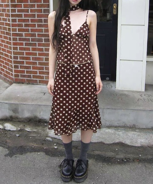 Vipoa(ヴィポア)の「Brown dot midi sk(スカート・レディース・ブラウン系その他・LARGE/MEDIUM)」の5枚目の写真