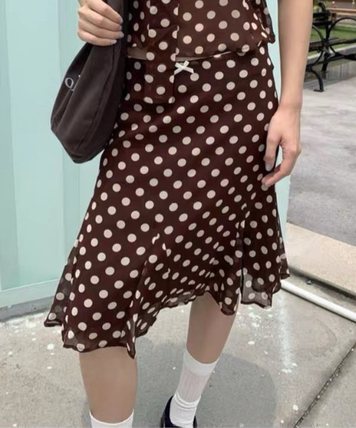 Vipoa(ヴィポア)の「Brown dot midi sk(スカート・レディース・ブラウン系その他・LARGE/MEDIUM)」の8枚目の写真