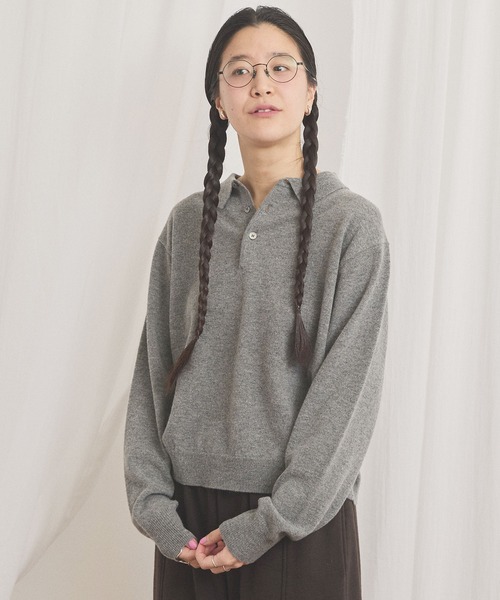 fig London(フィグロンドン)の「gentle polo knit(ニット/セーター・レディース・ホワイト/グレー/ピンク・FREE)」の12枚目の写真