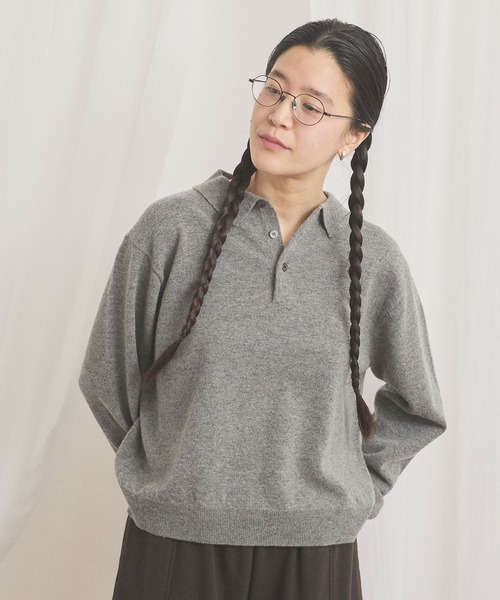 fig London(フィグロンドン)の「gentle polo knit(ニット/セーター・レディース・ホワイト/グレー/ピンク・FREE)」の11枚目の写真