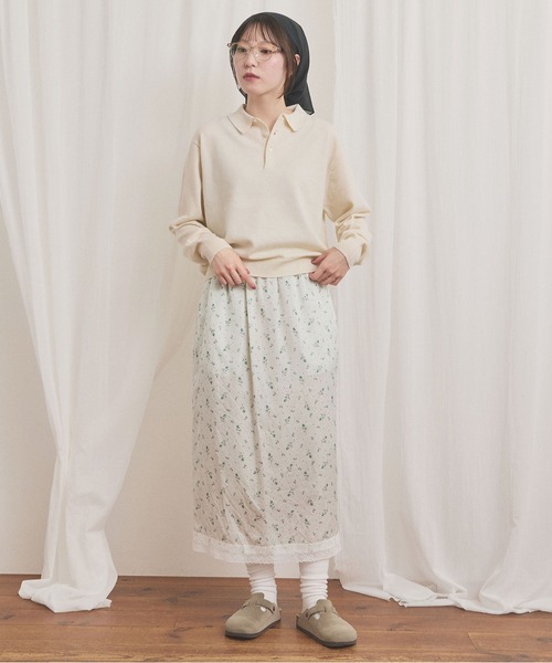 fig London(フィグロンドン)の「gentle polo knit(ニット/セーター・レディース・ホワイト/グレー/ピンク・FREE)」の9枚目の写真