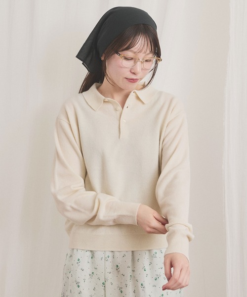 fig London(フィグロンドン)の「gentle polo knit(ニット/セーター・レディース・ホワイト/グレー/ピンク・FREE)」の7枚目の写真