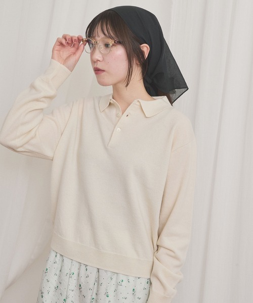 fig London(フィグロンドン)の「gentle polo knit(ニット/セーター・レディース・ホワイト/グレー/ピンク・FREE)」の8枚目の写真