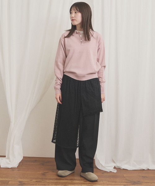 fig London(フィグロンドン)の「gentle polo knit(ニット/セーター・レディース・ホワイト/グレー/ピンク・FREE)」の6枚目の写真