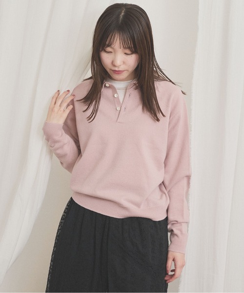 fig London(フィグロンドン)の「gentle polo knit(ニット/セーター・レディース・ホワイト/グレー/ピンク・FREE)」の15枚目の写真