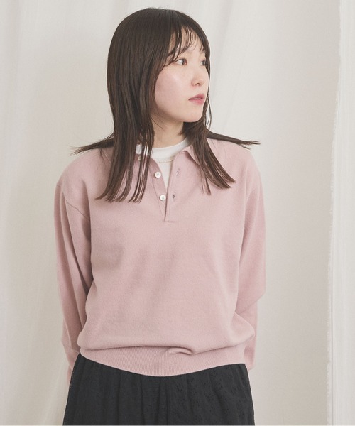 fig London(フィグロンドン)の「gentle polo knit(ニット/セーター・レディース・ホワイト/グレー/ピンク・FREE)」の16枚目の写真