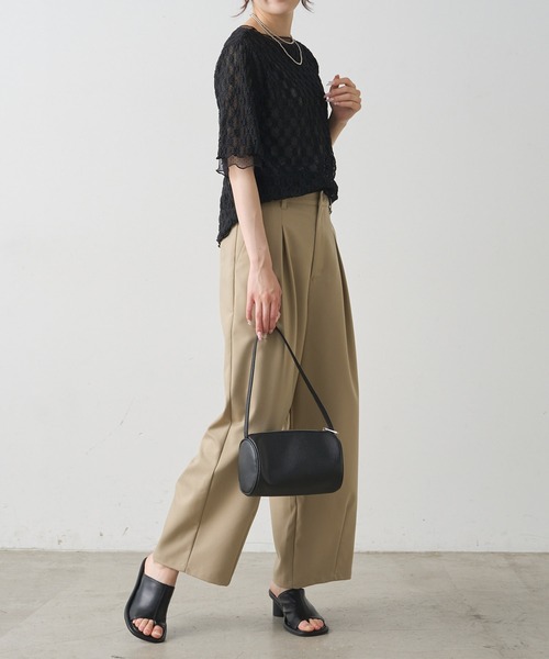 PUAL CE CIN(ピュアルセシン)の「ストレッチレース×ドットチュールTシャツ(Tシャツ/カットソー・レディース・ブラック/ホワイト・FREE)」の14枚目の写真