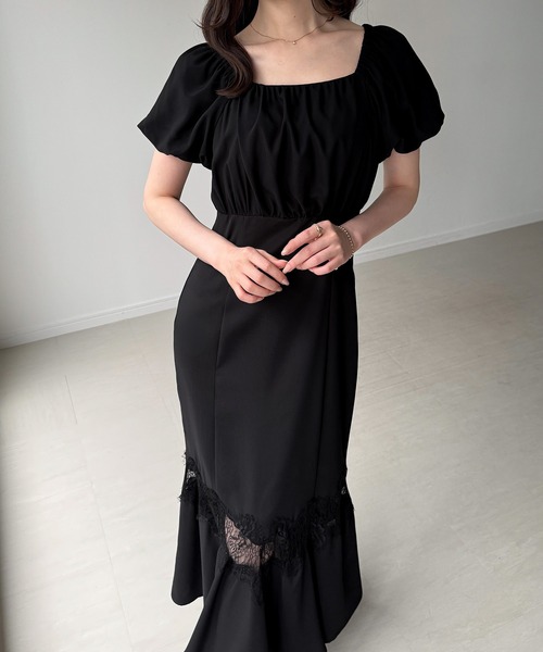 junoah(ジュノア)の「レースシアー切替マーメイドワンピース(ワンピース・レディース・ブラック/クリーム/ブルーグレー・LARGE/MEDIUM/SMALL)」の14枚目の写真