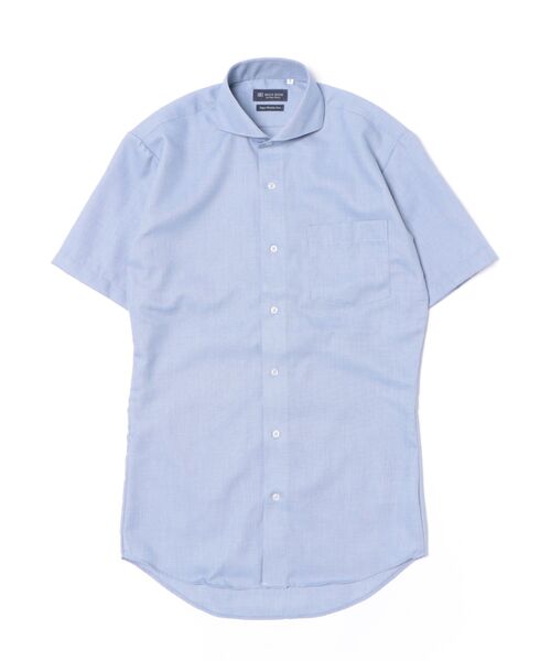 TOKYO SHIRTS(トウキョウシャツ)の「【超形態安定】【吸水速乾】 形態安定ノンアイロン ホリゾンタルワイド 半袖ビジネスワイシャツ(ビジネスシャツ・メンズ・ブルー・首回り37cm/首回り39cm/首回り41cm/首回り42cm/首回り43cm)」の6枚目の写真