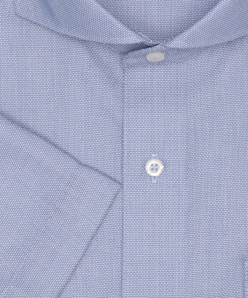 TOKYO SHIRTS(トウキョウシャツ)の「【超形態安定】【吸水速乾】 形態安定ノンアイロン ホリゾンタルワイド 半袖ビジネスワイシャツ(ビジネスシャツ・メンズ・ブルー・首回り37cm/首回り39cm/首回り41cm/首回り42cm/首回り43cm)」の3枚目の写真