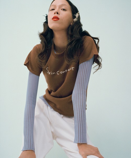 leinwande（ラインヴァンド）の「【leinwande】26SS新作 Skin Contact Knitted Tee（Tシャツ/カットソー・レディース・M.Brn/LT.Blue/White/LT.Gray・ONE SIZE）」の16枚目の写真