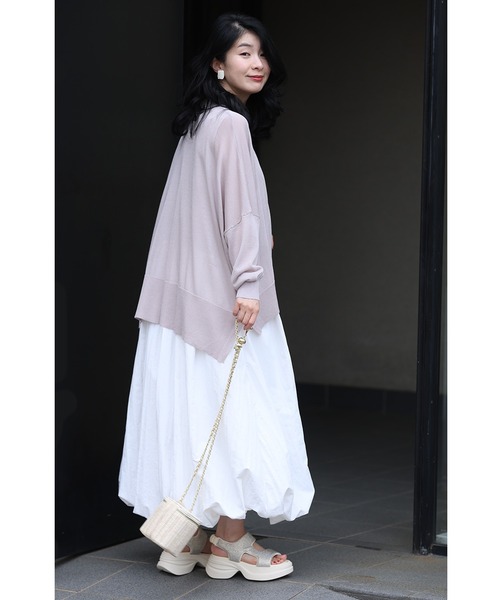 cawaii(カワイイ)の「10通りの着回しが叶う 夏の定番 シアーカーディガン(カーディガン/ボレロ・レディース・アイボリー/ブラック/グレイッシュベージュ・FREE)」の7枚目の写真