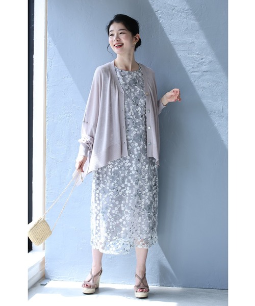 cawaii(カワイイ)の「10通りの着回しが叶う 夏の定番 シアーカーディガン(カーディガン/ボレロ・レディース・アイボリー/ブラック/グレイッシュベージュ・FREE)」の4枚目の写真
