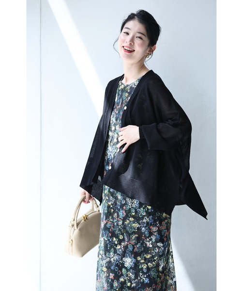 cawaii(カワイイ)の「10通りの着回しが叶う 夏の定番 シアーカーディガン(カーディガン/ボレロ・レディース・アイボリー/ブラック/グレイッシュベージュ・FREE)」の14枚目の写真