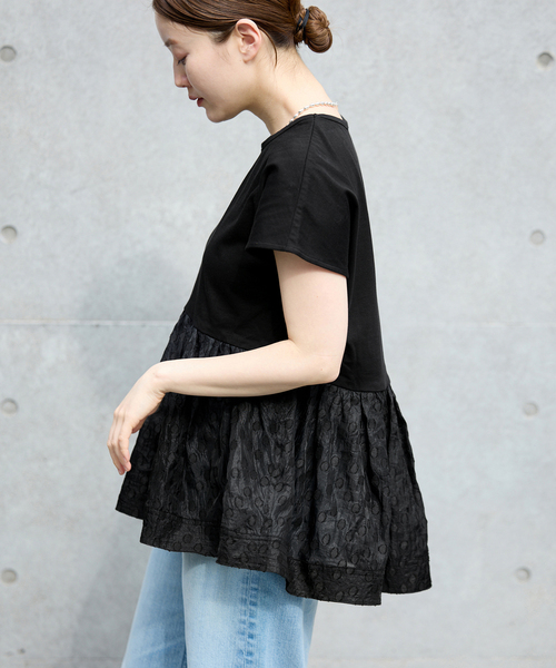 Torrazzo Donna(トラッゾドンナ)の「TORRAZZO DONNA/トラッゾドンナ ドットTシャツ(Tシャツ/カットソー・レディース・ホワイト/ブラック・FREE)」の7枚目の写真