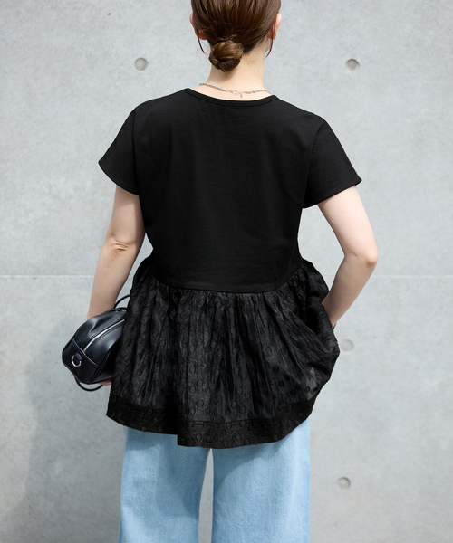 Torrazzo Donna(トラッゾドンナ)の「TORRAZZO DONNA/トラッゾドンナ ドットTシャツ(Tシャツ/カットソー・レディース・ホワイト/ブラック・FREE)」の8枚目の写真